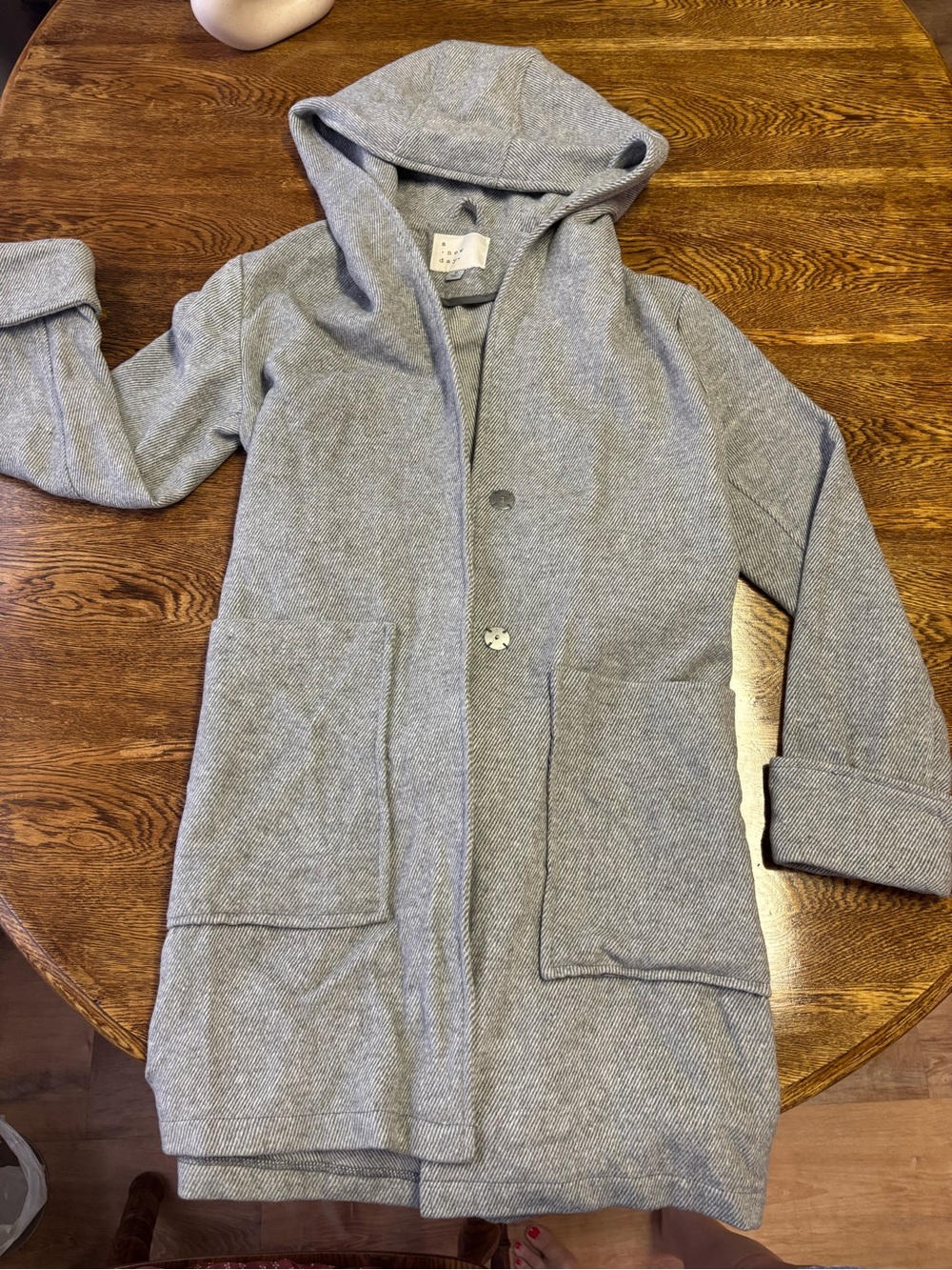 a new day Light Gray Hooded Kids Raincoat